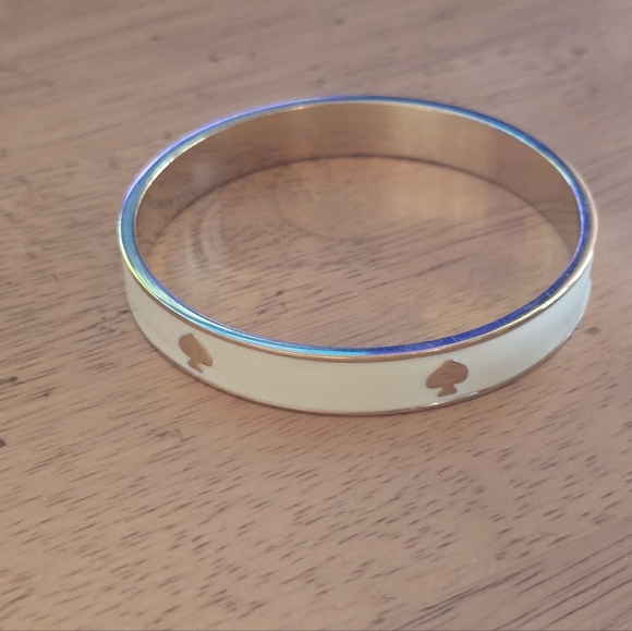 Kate Spade White Enamel, Blue And Gold Bangle Bracelets - Picture 2 of 10